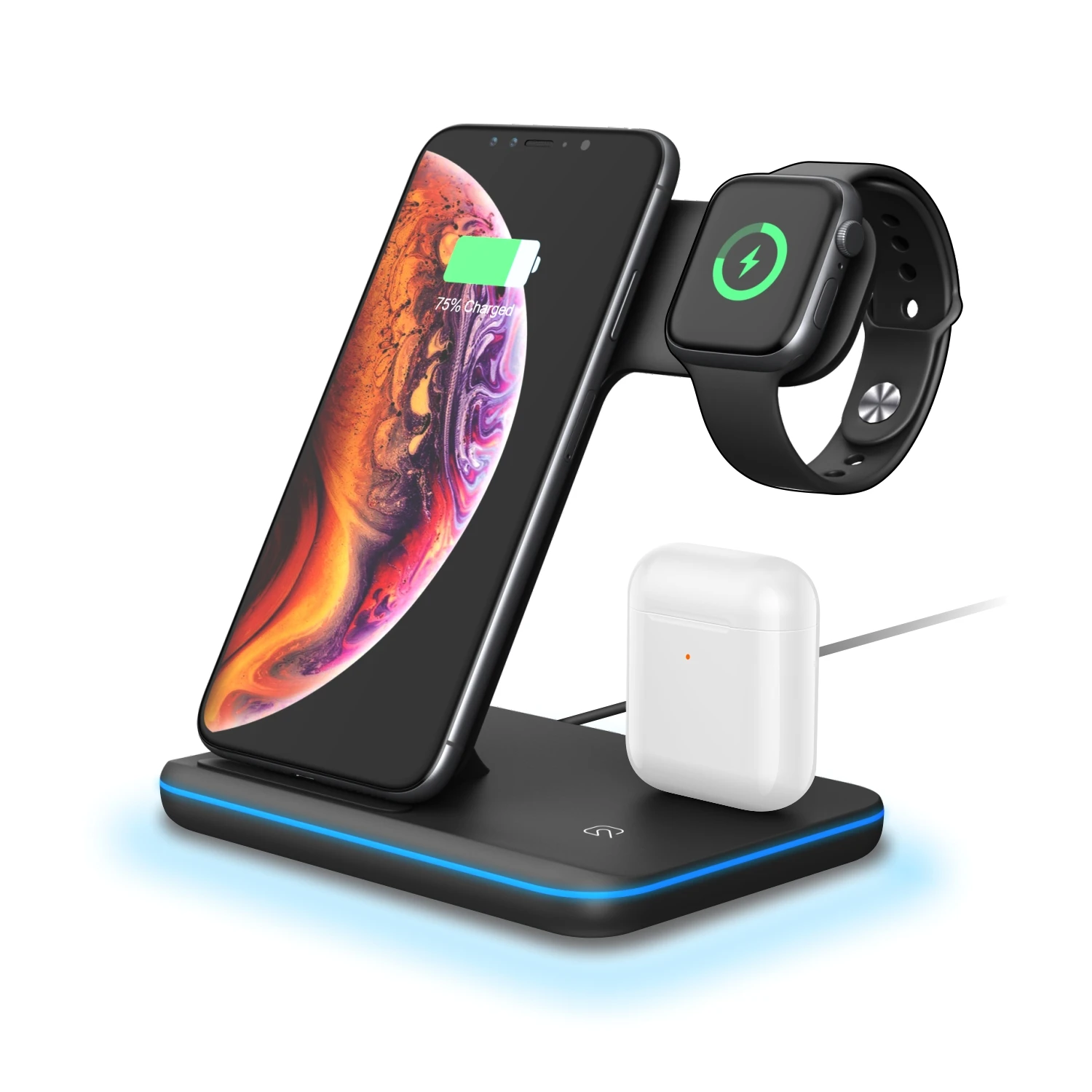 Factory Hot Sale Fast Wireless Charging Phone Charger Wireless For Iwatch For Air Pods Phone 3 In 1 Universal Wireless Charger