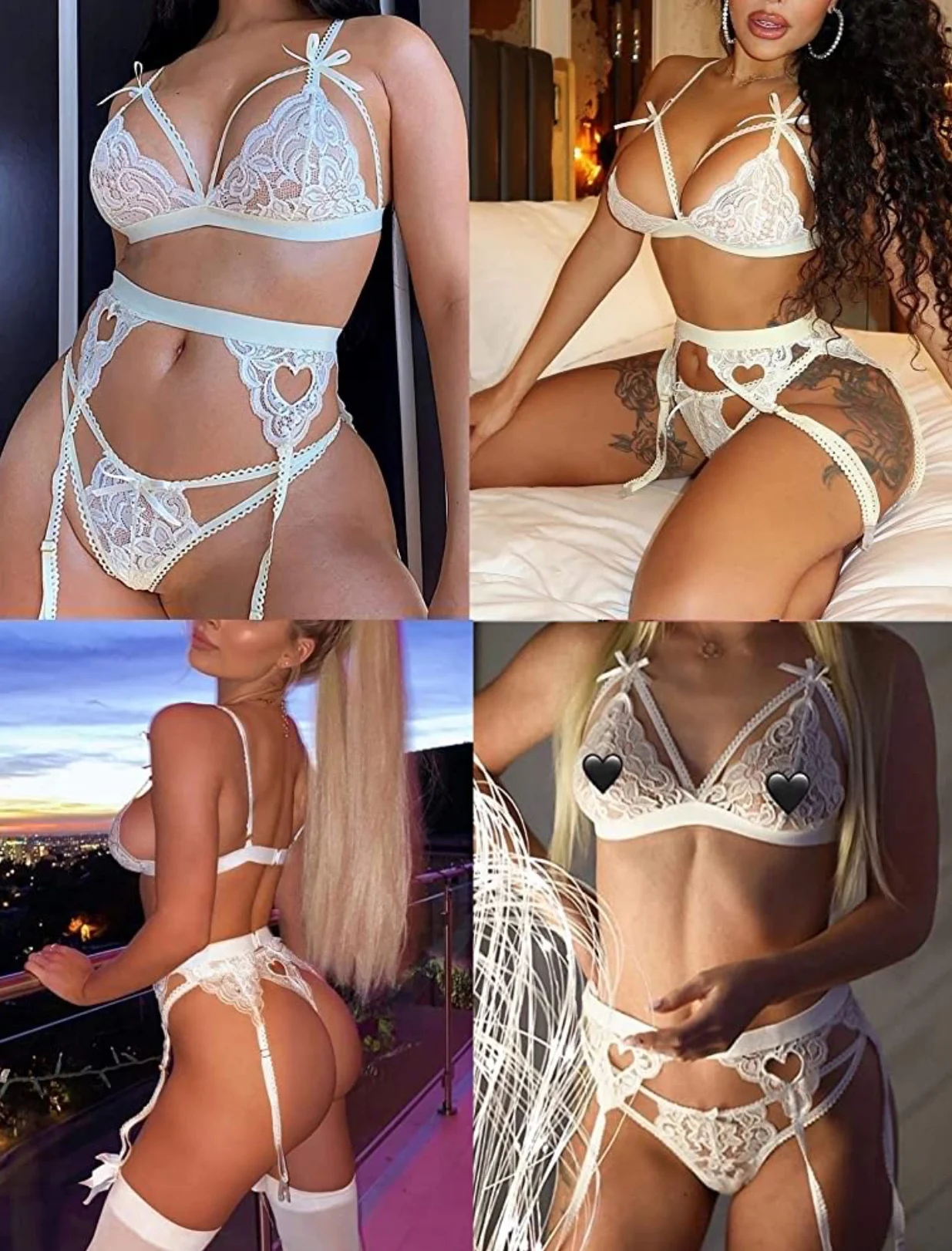
Wholesale High Quality Lingerie Transparent Lace Sleeveless Plus Size Bodysuit Langerie Set Women Hot Heart Sexy Lingerie 