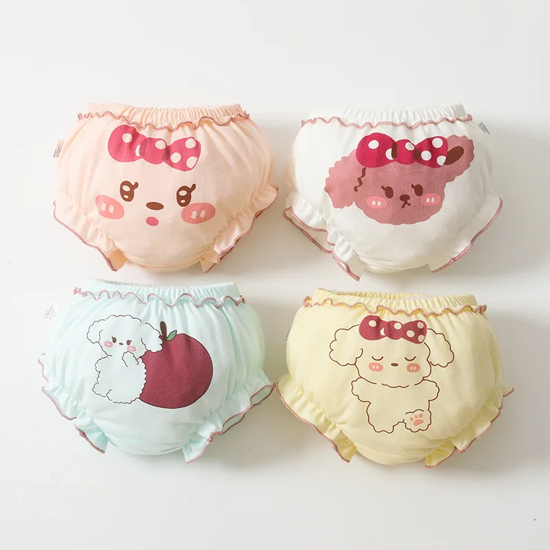 2022 spring and summer girls cute pattern underwear cotton baby underwear bread panties