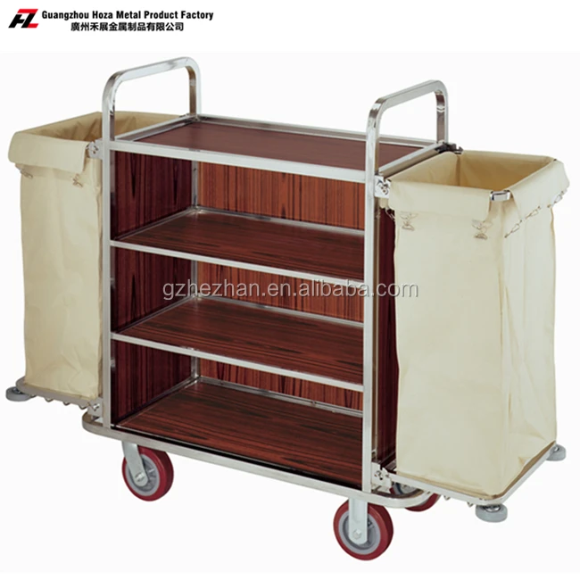 
Hotel Used Commercial Laundry Carts linen Trolley Housekeeping Carts 