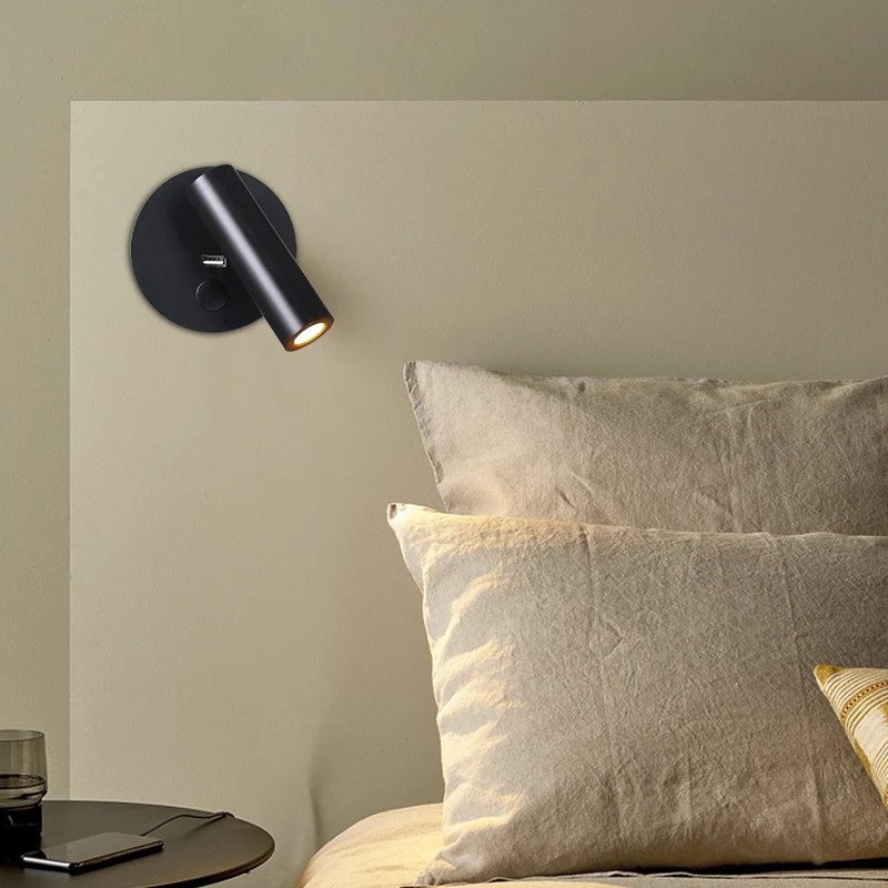 Прямая цена с завода Настенный алюминиевый светильник 5 Вт для отеля регулируемый угол освещения прикроватный светодиодный чтения