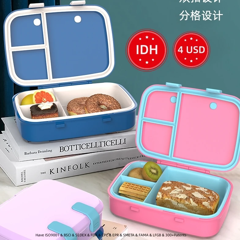AOHEA Bento Box Containers with 3 Compartments  Lunch Box Lunch Box for Kids Designer Sealed new kid bpa free compartments