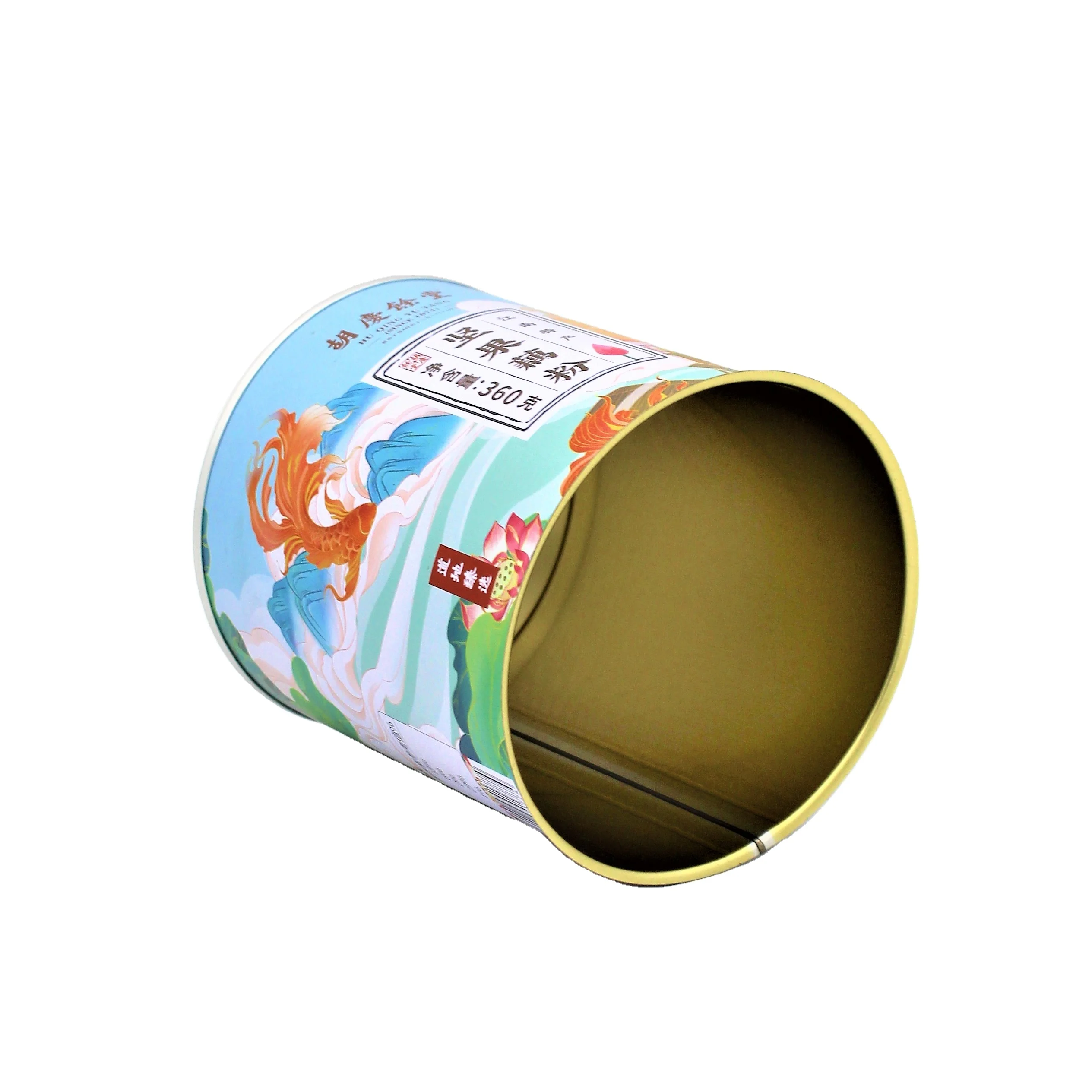 Cylinder Coffee Packaging Protein Powder Tin Cans With Lid For Lotus Root Starch