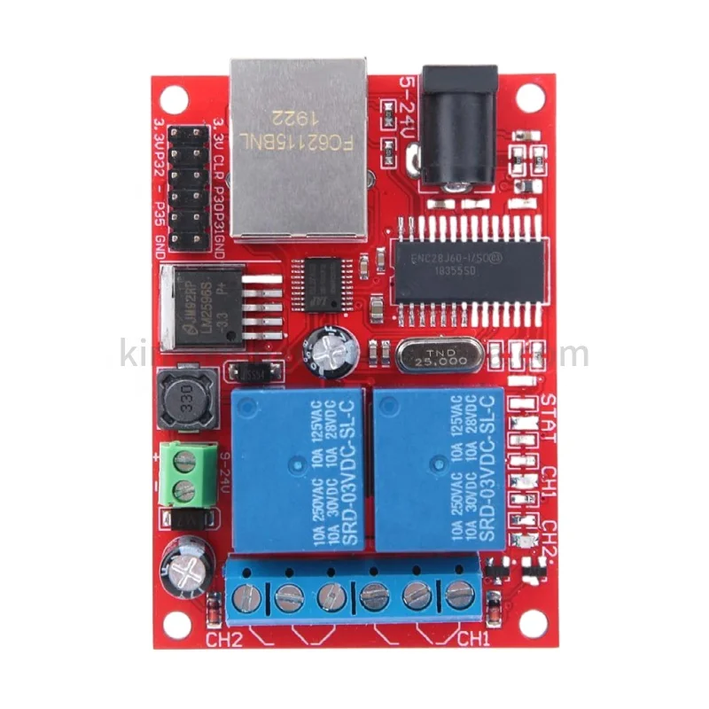 LAN Ethernet 2 channel  Relay Board Delay Switch TCP/UDP Controller Module WEB Server