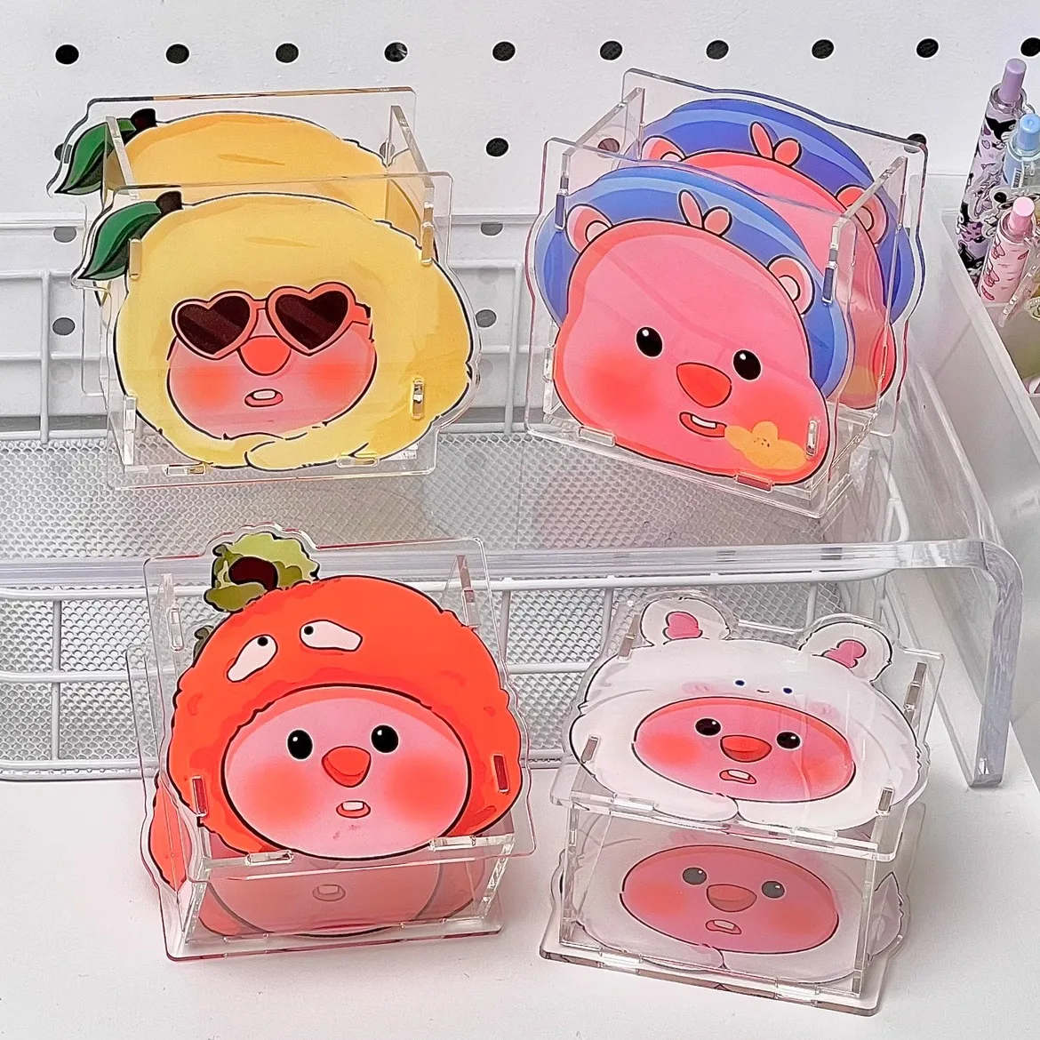 Clear Acrylic Desk Organizer with 4 Compartments Plastic Pen Pencil Holder for Office School Makeup Brush Storage for Home Use