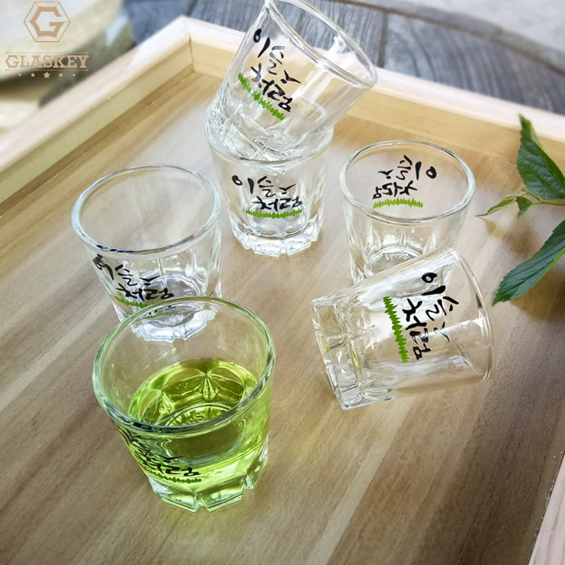 Корейское рюмка с логотипом на заказ стакан Soju для текилы 2 унции