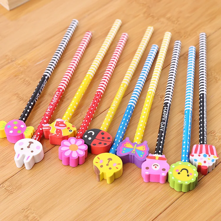 pencils with eraser toppers pencil christmas tree black pencils for kids