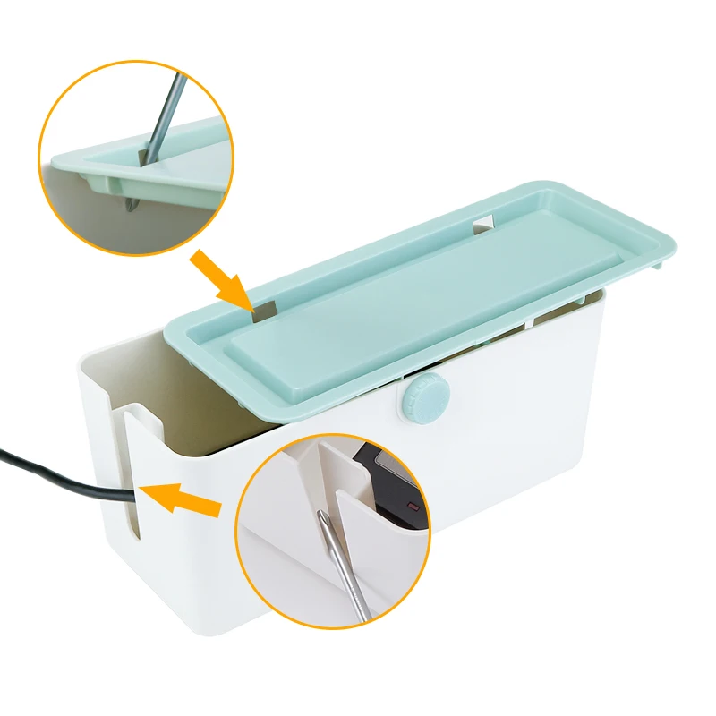 Jike Cable Management Box  Cord Organizer for Desk TV Computer USB Hub System to Cover and Hide & Power Strips & Cords