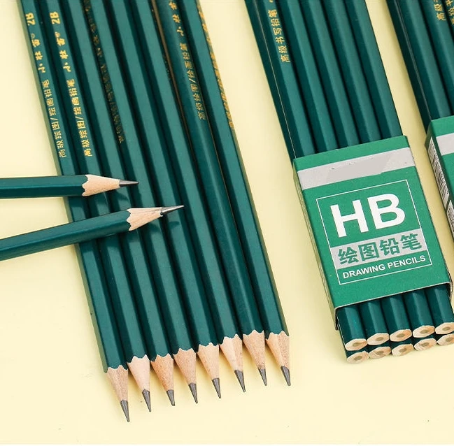 High Quality Stationery Standard Pencil High Quantity Pencil HB 2B Multiple Specifications Logo Wooden Eraser Pencil
