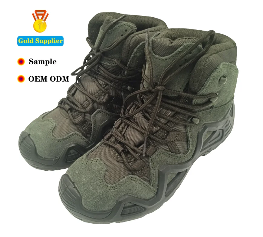 JDS Custom New Trend Green Out Door Solomon Columbia Leather Hiking Boots For Men