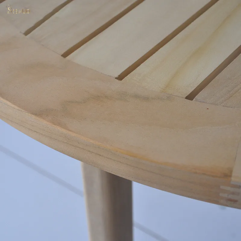 Nordic уличный стол и стул из массива дерева комбинированный внутренний двор балкон сад вилла тикового индонезийский Тиковый круглый