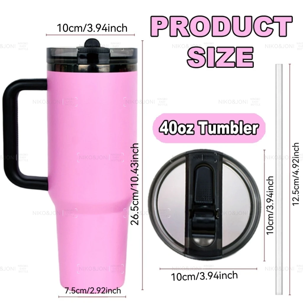 New Design 40oz 1200ml Stainless Steel Flip Straw Messi Pink Goat Tumbler With Leak Proof Flip Straw Lid And Removable Spout