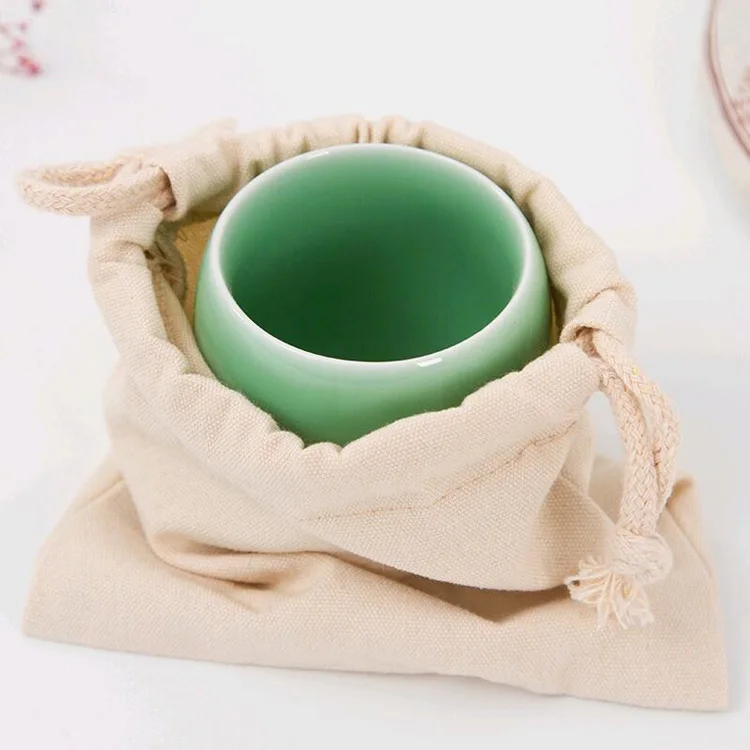 Wholesale Promotional Calico Organic small custom printed gift canvas muslin pouch drawstring cotton bag