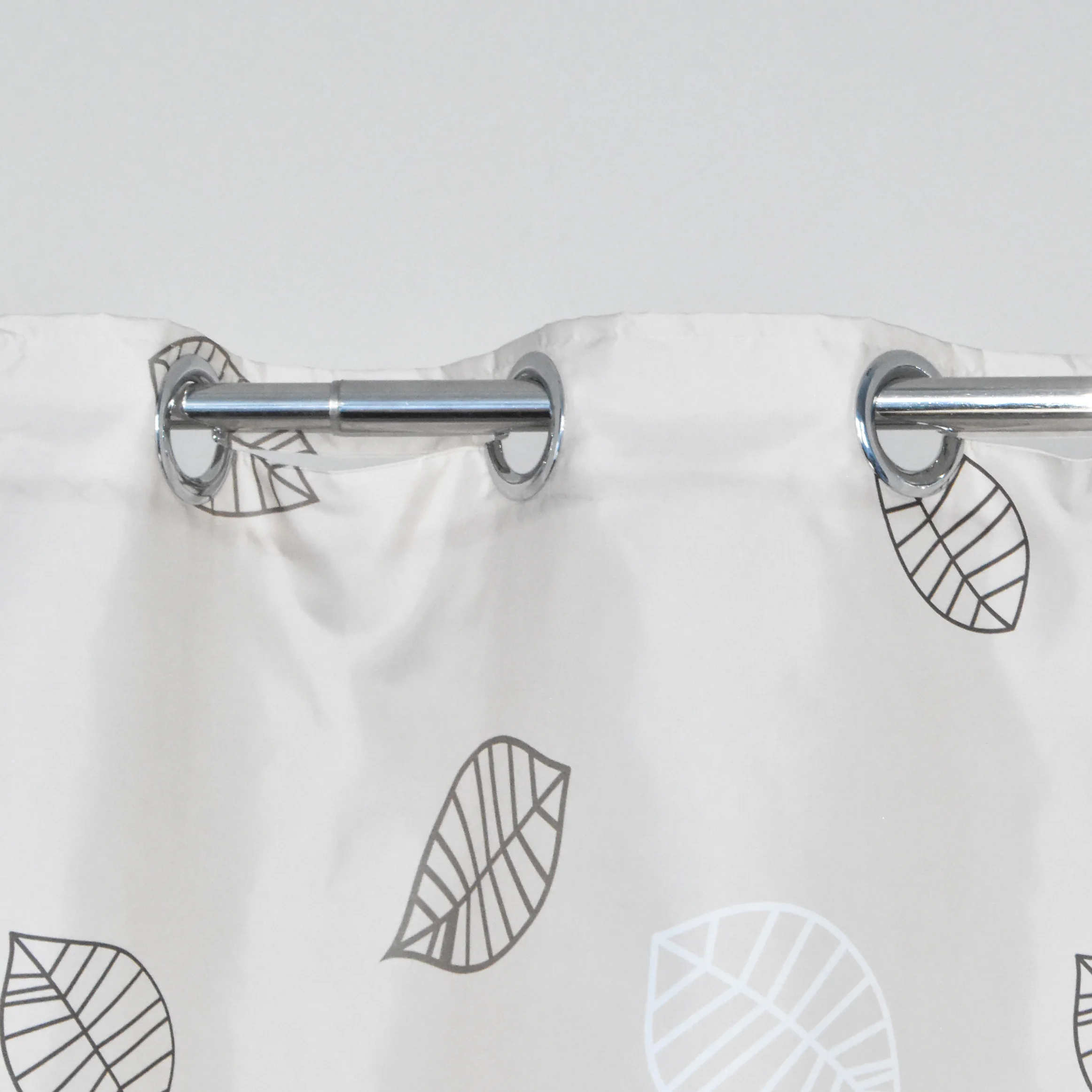 Hookless Waterproof Fabric Wholesale Leaves Printed Shower Curtain For Bathroom