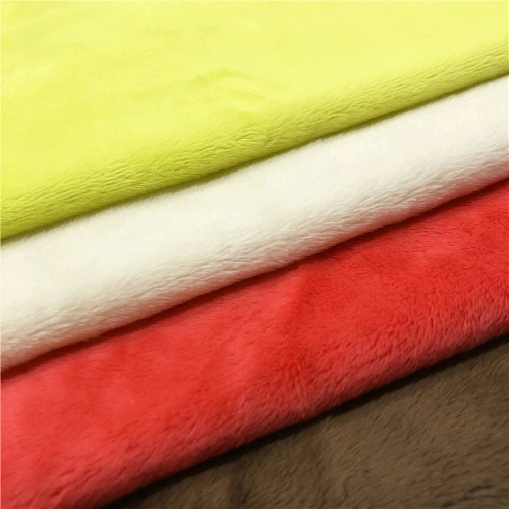 100% Polyester Crystal Super Soft Warp Plush Velour Velvet Velboa Fabric for Toys Blanket Baby Clothes