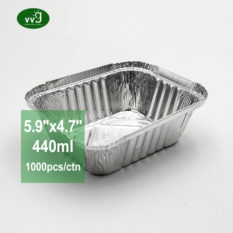 VVG Hot and Cold Use Aluminum Foil Pans Recyclable Meal Prep Disposable Silver Aluminium foil Food Container Trays