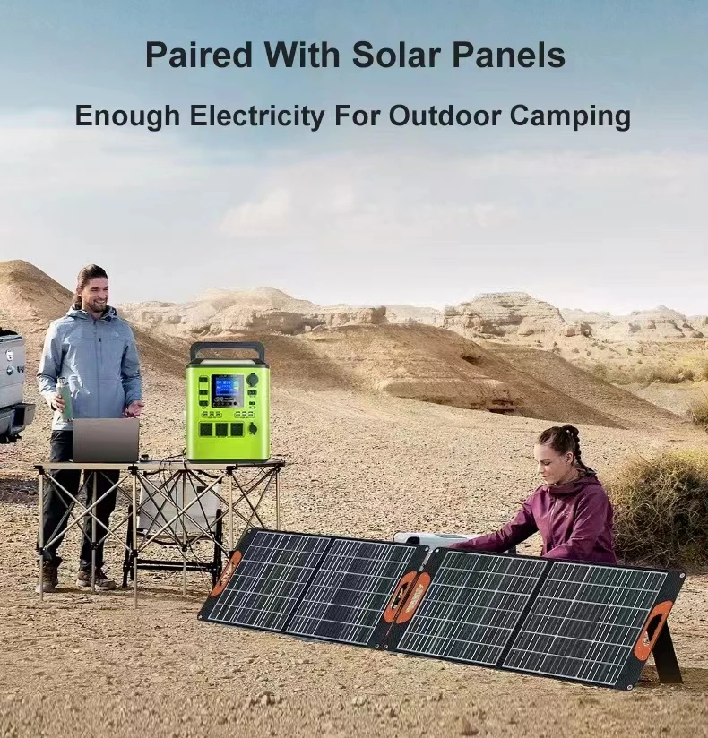 Portable power station 2000W 1500W 1200W 1000W solar power station with panel Lithium Lifepo4 battery portable power station