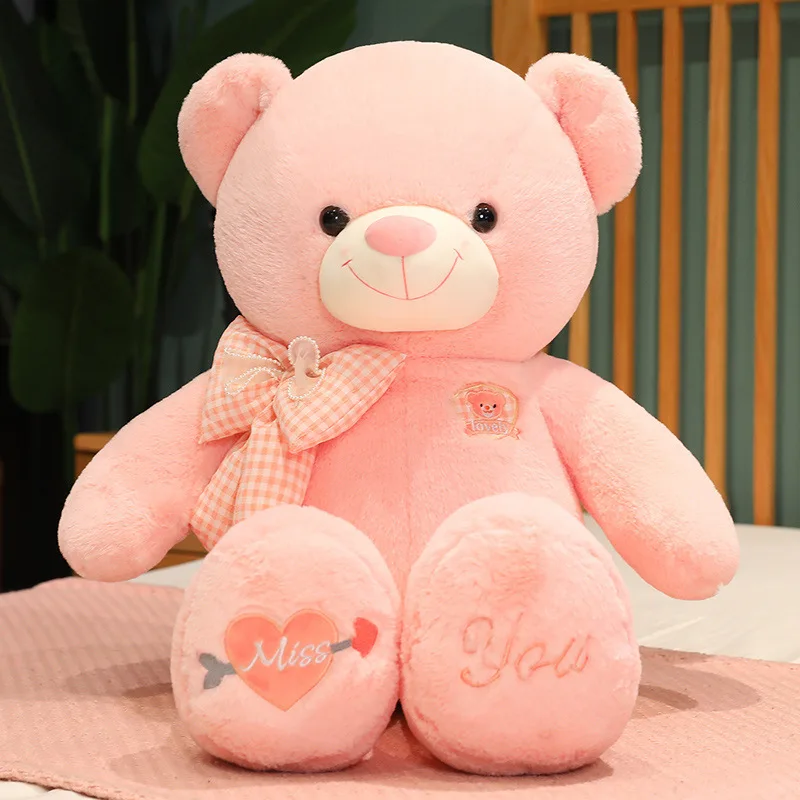 CE/ASTM OEM 2024 New Loli Big Bear Doll Bow Tie Bear Plush Toy Sofa Decoration Cushion Holiday Gift