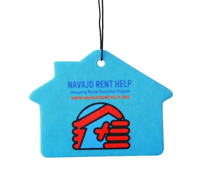 Promotional Cheap Advertising Giveaway Gifts Custom Shaped Hanging Air Freshener Unscented Paper