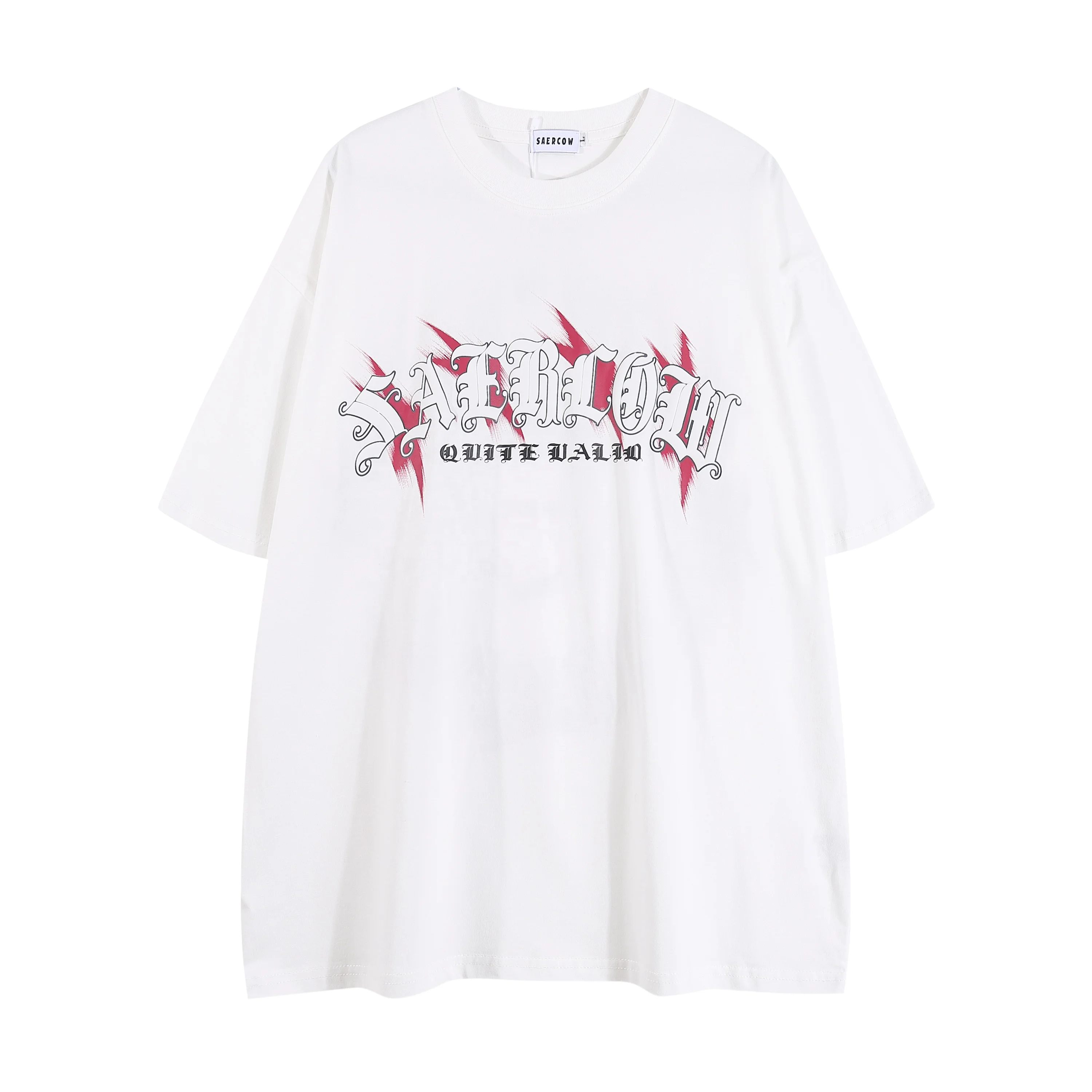 Wholesale custom Gothic style letters puff print t-shirt manufacturer high quality vintage oversized drop shoulder t-shirt