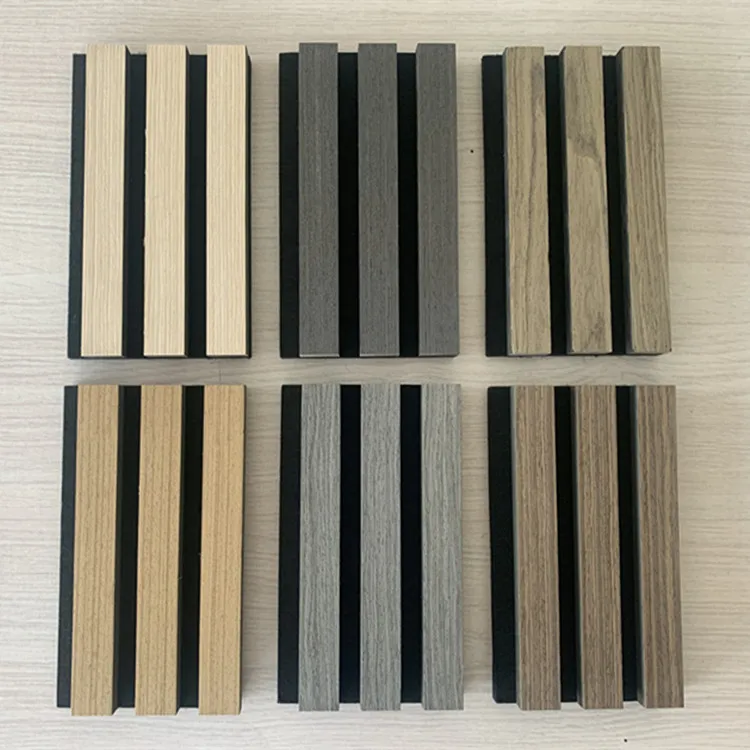 Cheap Wholesale Easy Installation Recycled Polyester Timber Batten Slat Cladding Acoustic Wall Panels for Gym