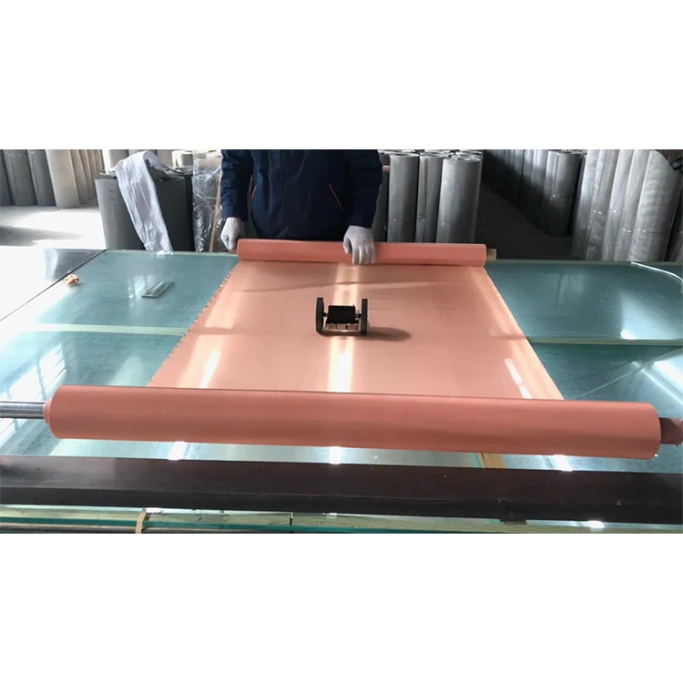 Fine Emi Shielding Red Copper Wire Mesh Screen Brass Phosphor Bronze Copper Wire Cloth Mesh 74 Micron Fine Copper Mesh Net