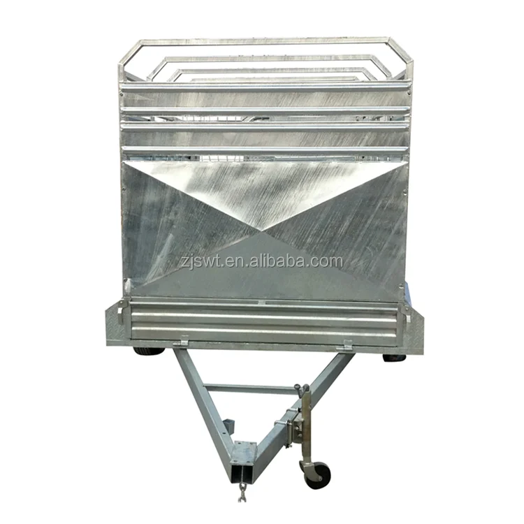 Practical hot-dip galvanized 12x6 cattle crate trailer for transporting cattle, sheep and pigs