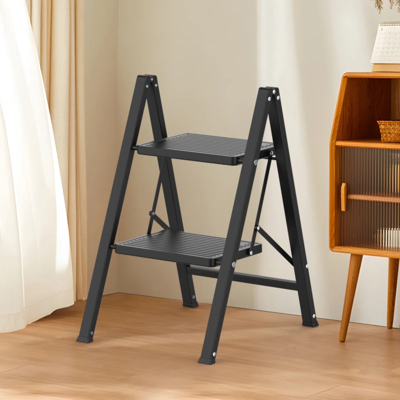 150kg max load heavy duty steel step stool portable slim fold wide step iron 3 step ladder chair