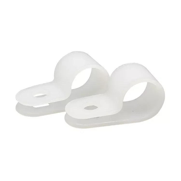 Wholesale White Plastic Cable Holder Wire Fixing Clips Cover plastic R type wire clamp thick cable clips clamp 100PCS