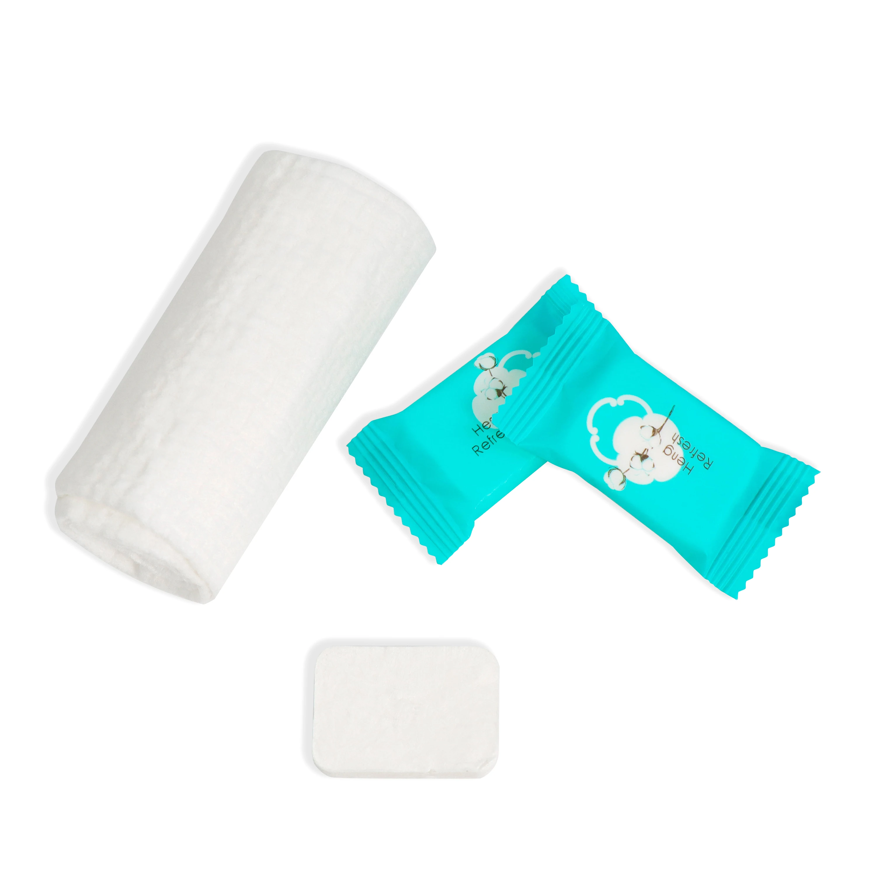 Wholesale Compressed Face Towel Disposable Towel Tablets Candy Package Portable Hotel Travel Magic Disposable Hair Mini Towel