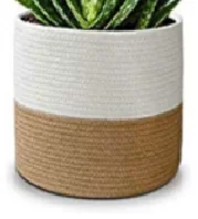 
New fashion Collapsible Cotton Rope Basket Round Wall Hanging Green Plant Basket 