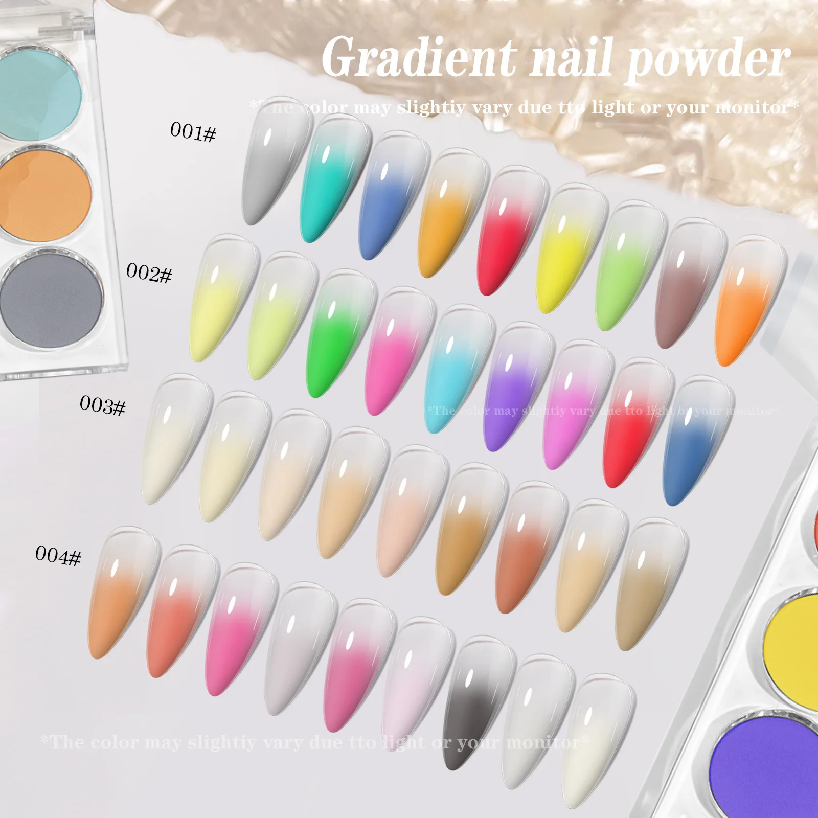 9 Colors Nail Gradient Powder Wholesale High Quality Solid Magic Mirror Powder DIY Combination Colorful Flash Powder Set