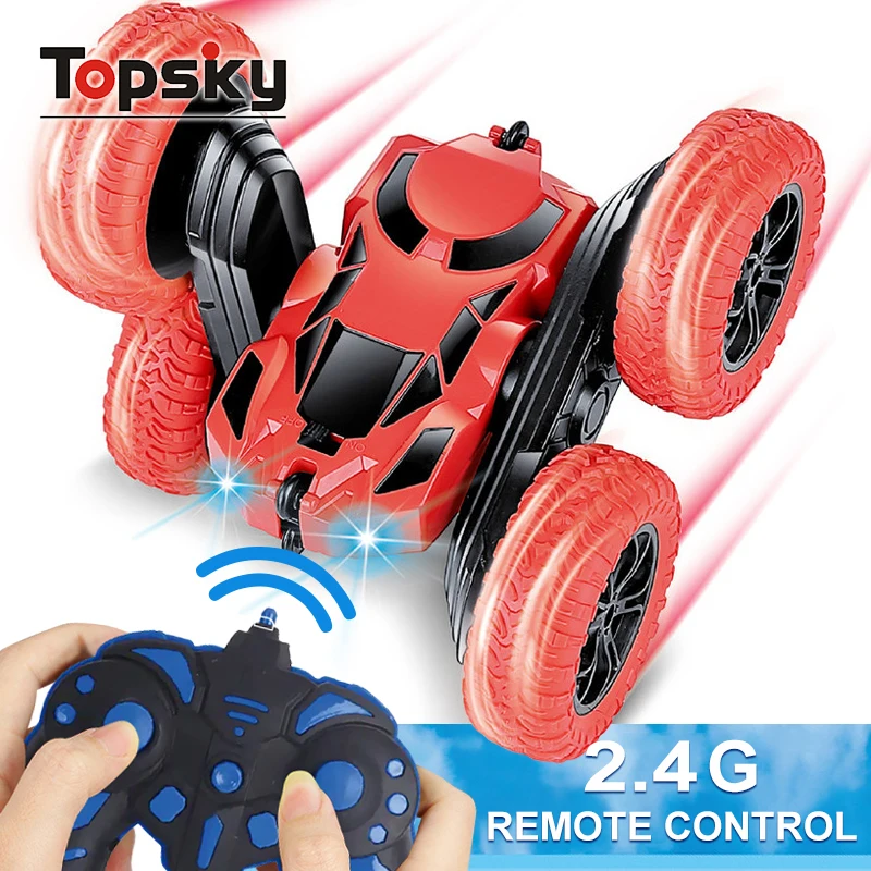 Funny 2.4G Double Sided Remote Control Car Toys 4WD Boys Radio Control Electric Drift Off Road Stunt Vehicle Toys for Children