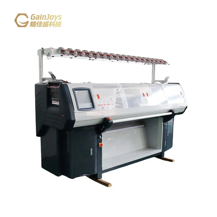 Плоская вязальная машина Gainjoys, 3 системы, плоская вязальная машина