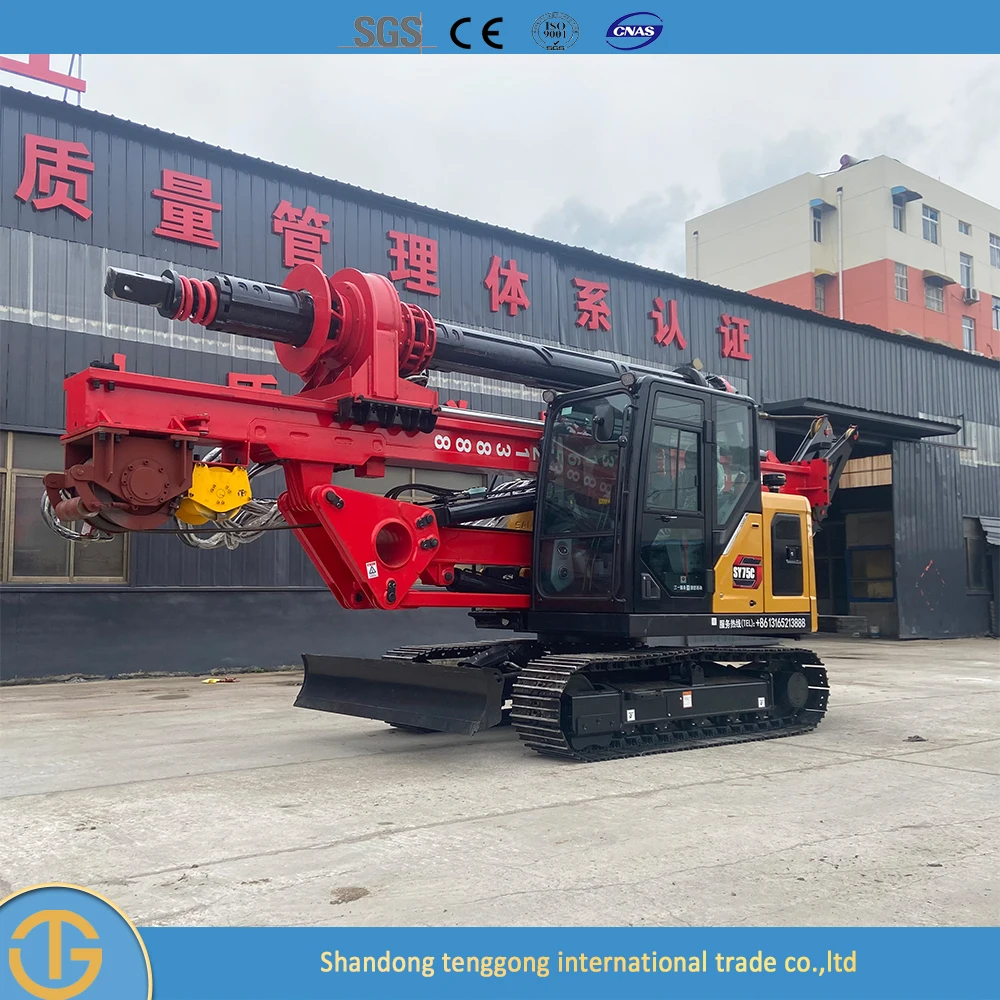 Low Fuel Consumption 55KW Portable Small Hydraulic Pile Driver Earth Screw Pile Driver Machine