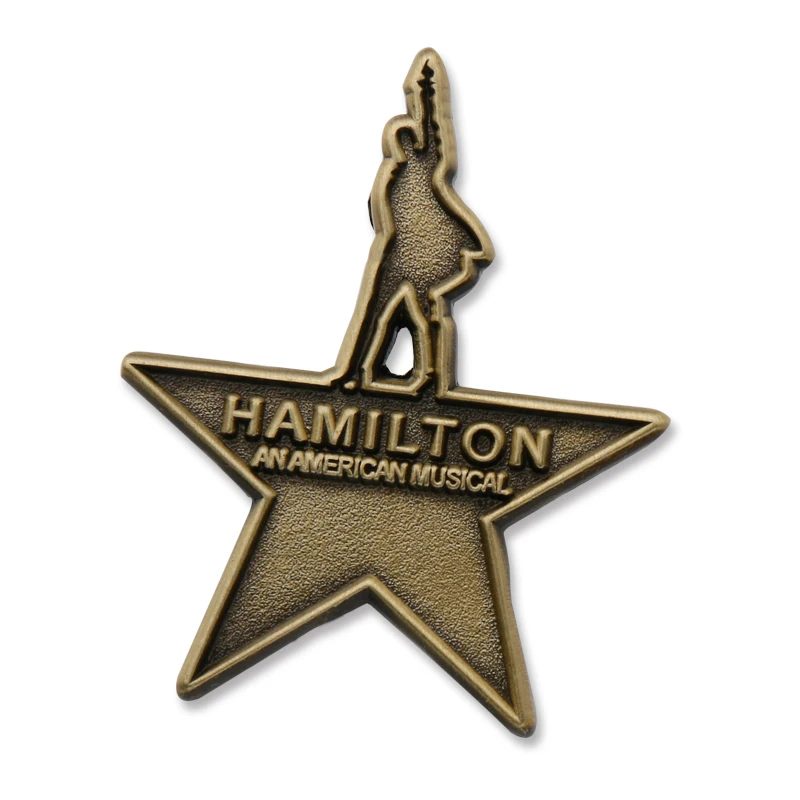 custom made antique finish golden anniversary gift lapel pin souvenir