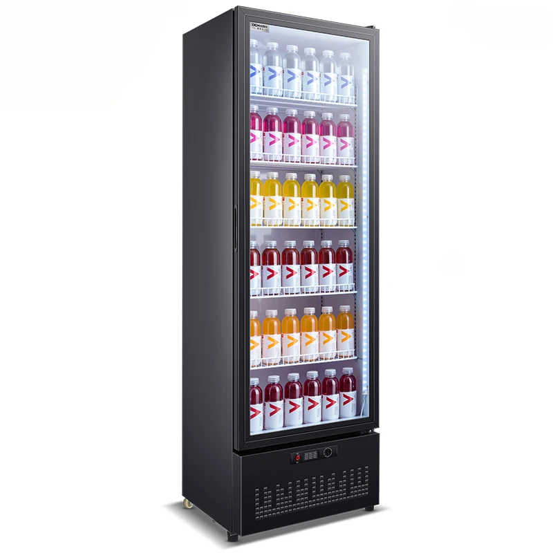 Fresh keeping display cabinet single door vertical commercial display cabinet glass door chiller freezer