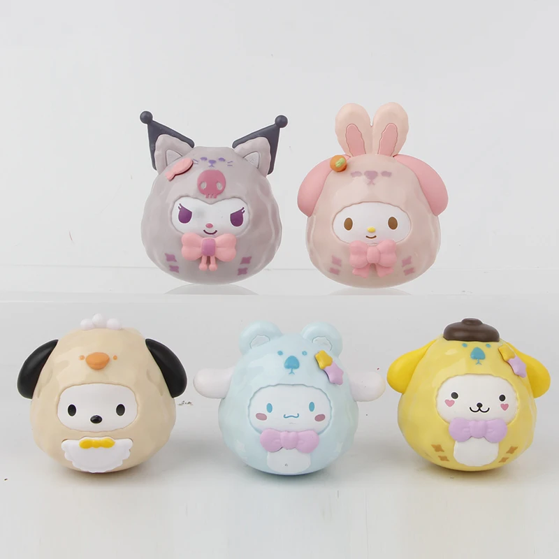 2024 New Sanrioo Small Animal Tumbler Blind Box Kuromii Melody Doll Cute Desktop Ornament Doll Wholesale