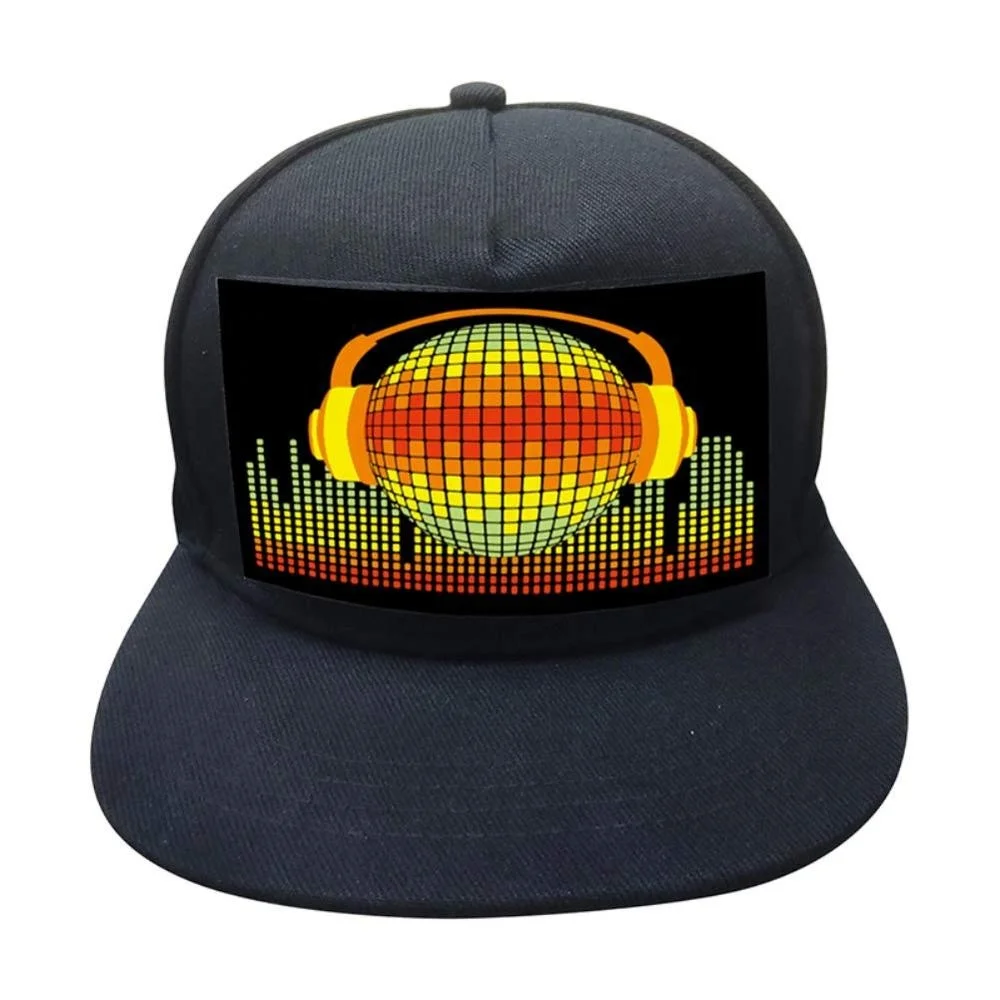 2021 new el hat led neon black hat hip hop hat for halloween party and wedding decor cosplay series caps