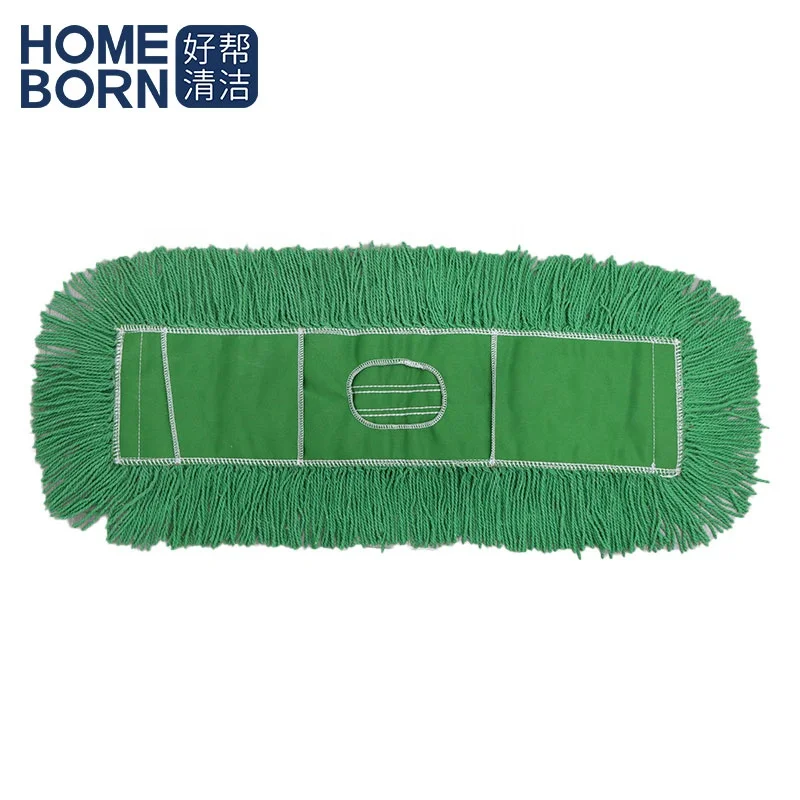 Xingtai magic colorful flat mop head floor cleaning with green cotton yarn prices