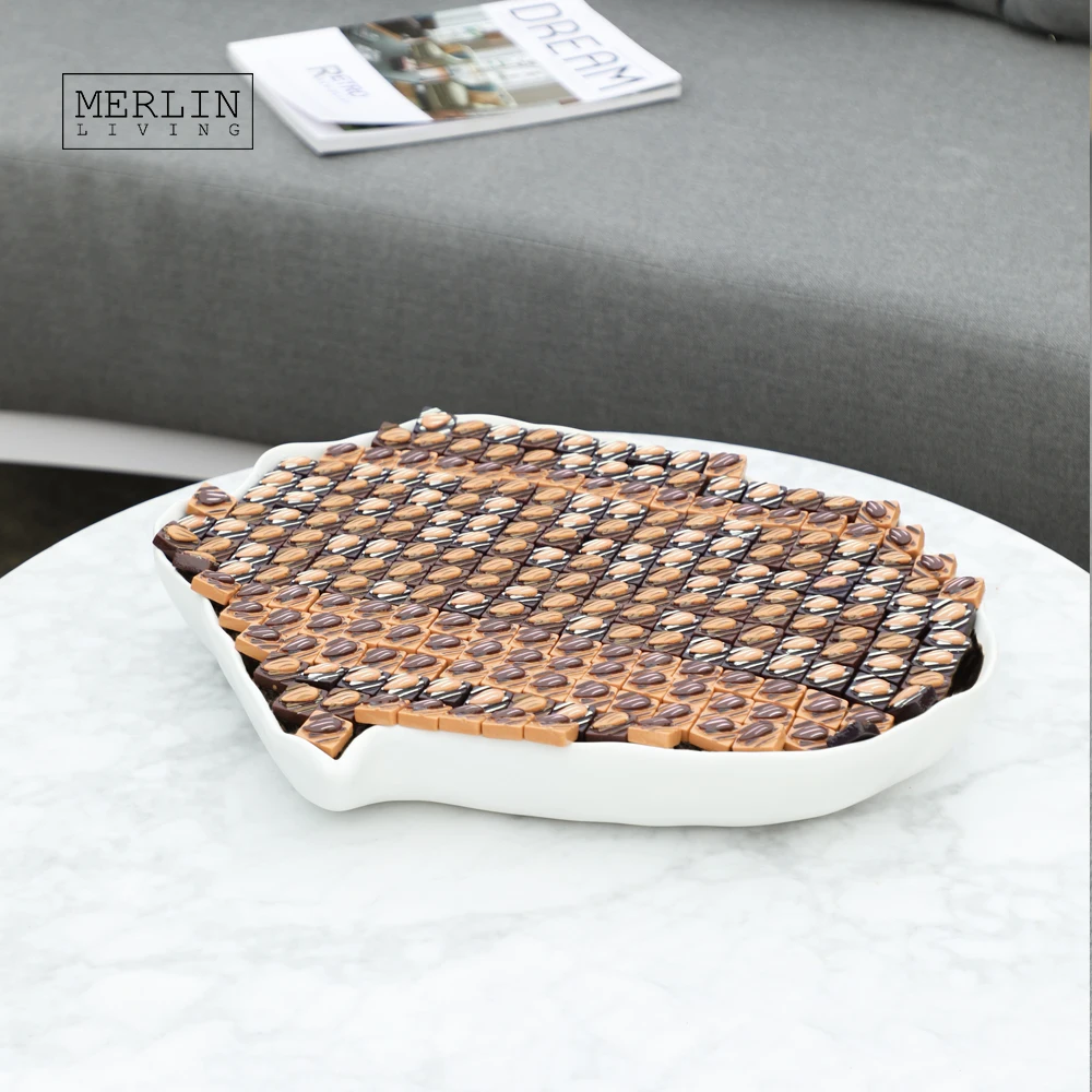 Merlin Living Modern Minimalist White Ceramic Fruit Plate Nordic Home Decor Ceramic Decoration Chaozhou Ceramic Factory OEM ODM