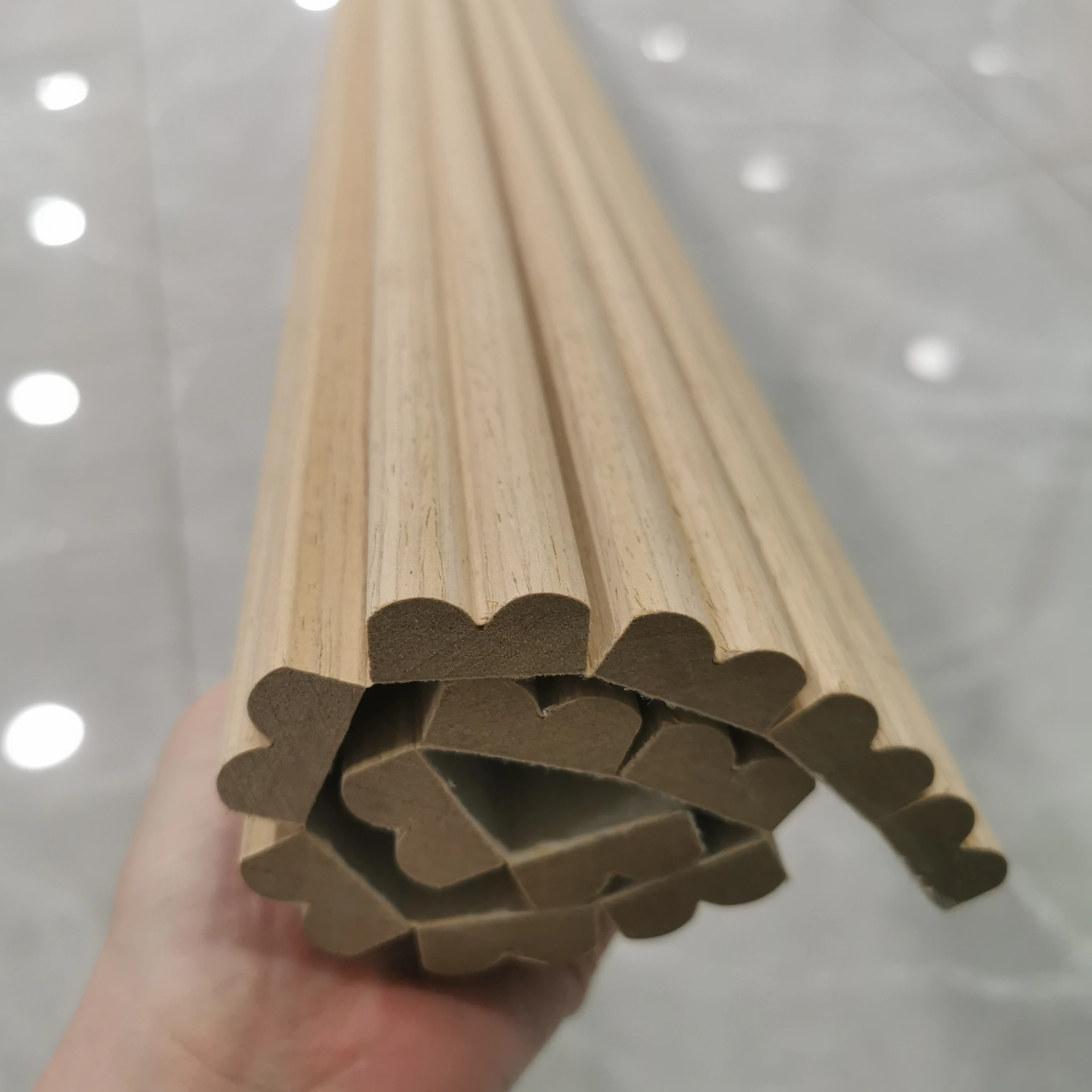 Decorative Tambour Round Fluted Wooden Slatted Wood Panel white oak veneer tambour panels