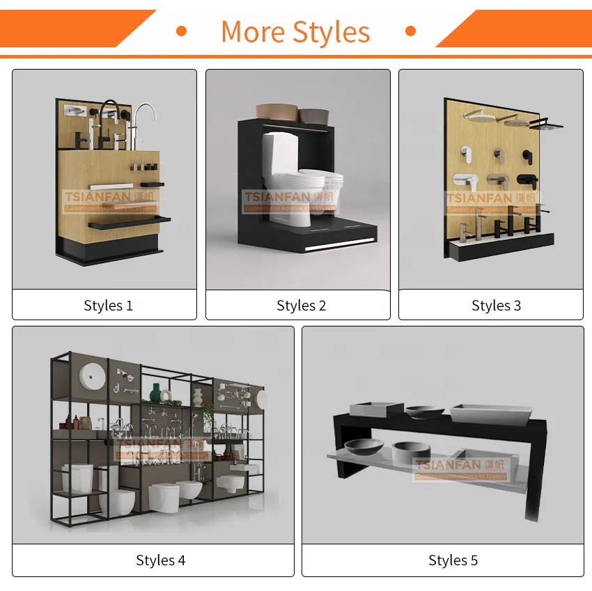 Customized brochure sign holder exhibition sanitary sink mosaic tile for kitchen and bathroom wall tile sink display rack