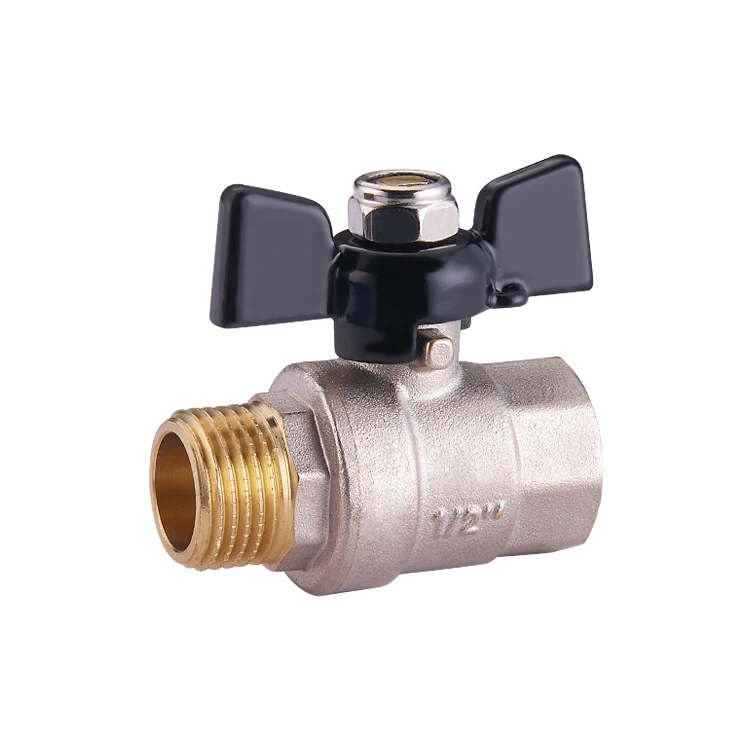 TMOK DN15 Good Quality Butterfly Handle Female/Male Thread PN16 Brass Ball Valve