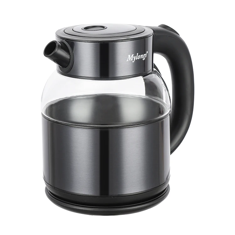 Double Layer 360 Auto switch Boil-Dry Protection Glass Electric Kettles Water Boiler with LED Indicator Inner Lid Bottom