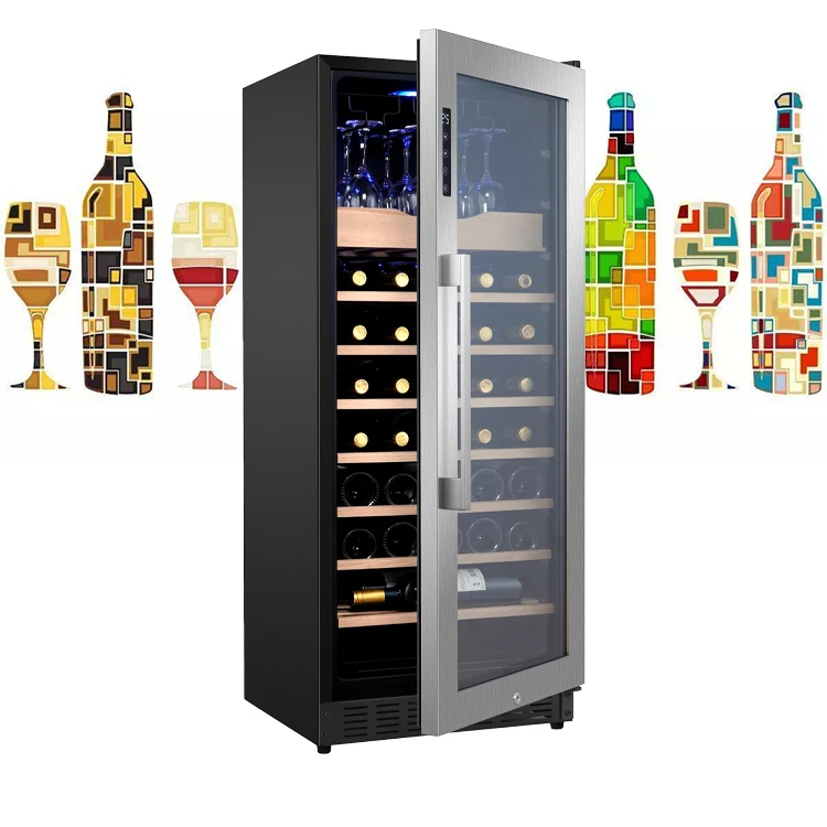 LANYI LZ-158L2 Custom 51 Bottle Compressor Fridge With Built In Single Zone Wine Fridge Coolers Domestic Wine Cellar