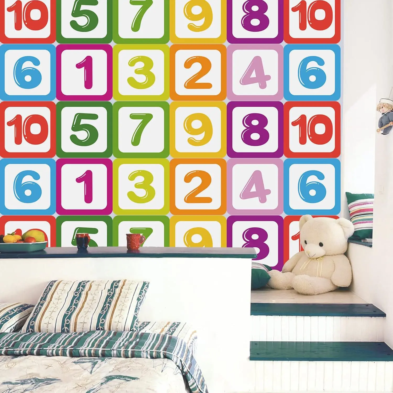 Funny Number Hopscotch Game Floor Stickers Creative Self Adhesive PVC Floor Decals for Kids DIY Game Wall Decal for Bedroom