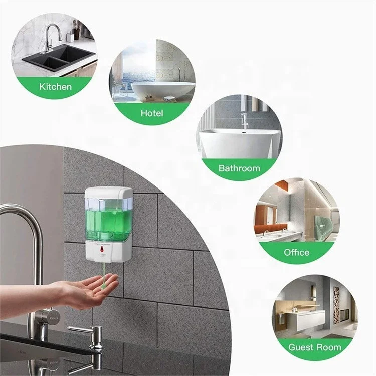 Foaming Soap Dispenser Dispenser Pumps with ABS Top Sell 750ML Amber in White Wall Mounted Hand Liquid Soap Dispenser