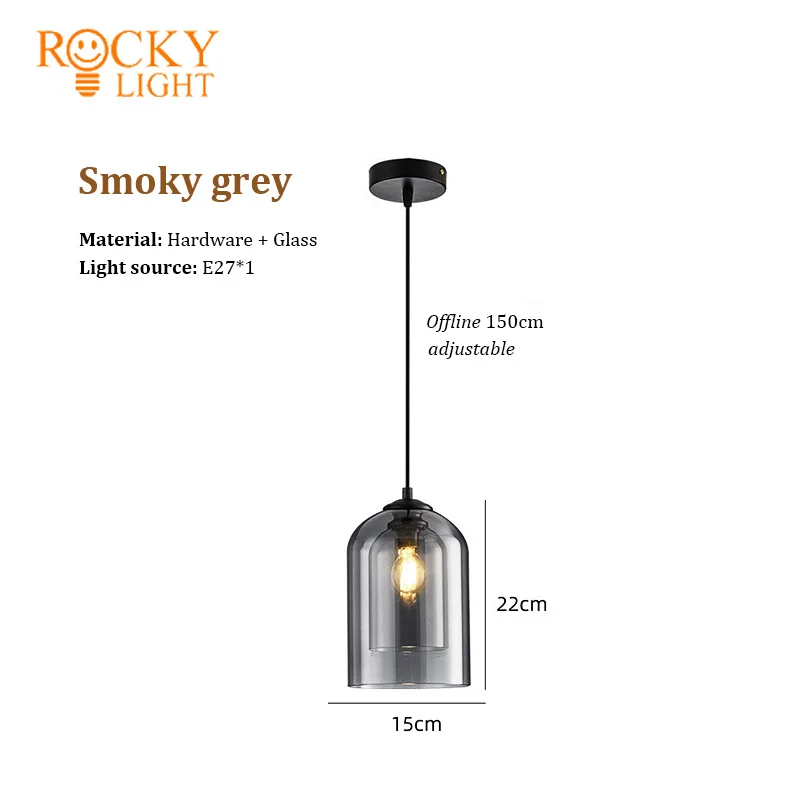 Glass chandelier / Ou ins personality retro industrial wind loft bar Cafe Creative chandelier Iron chandelier