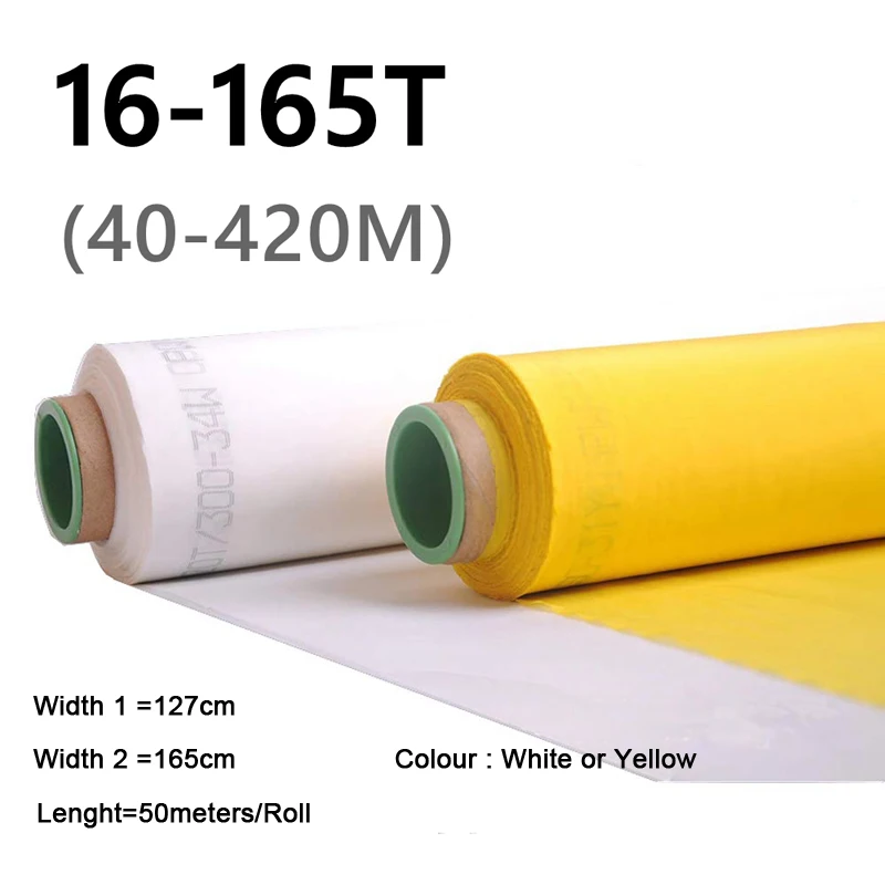 High White Yellow 100% Polyester Plain Silk Screen Printing Mesh for Making Screen Printing Frames